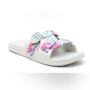 Chacos Chillos Kids Slide Sandal Light Tie Dye Sandals Big Girl Size 4